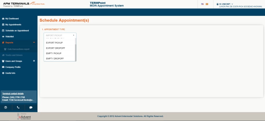 Moin Schedule Appointment Step 1