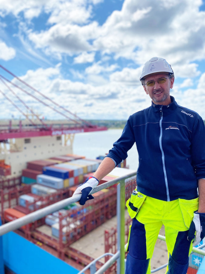 Crane operator Dragan has an uplifting job at APM Terminals