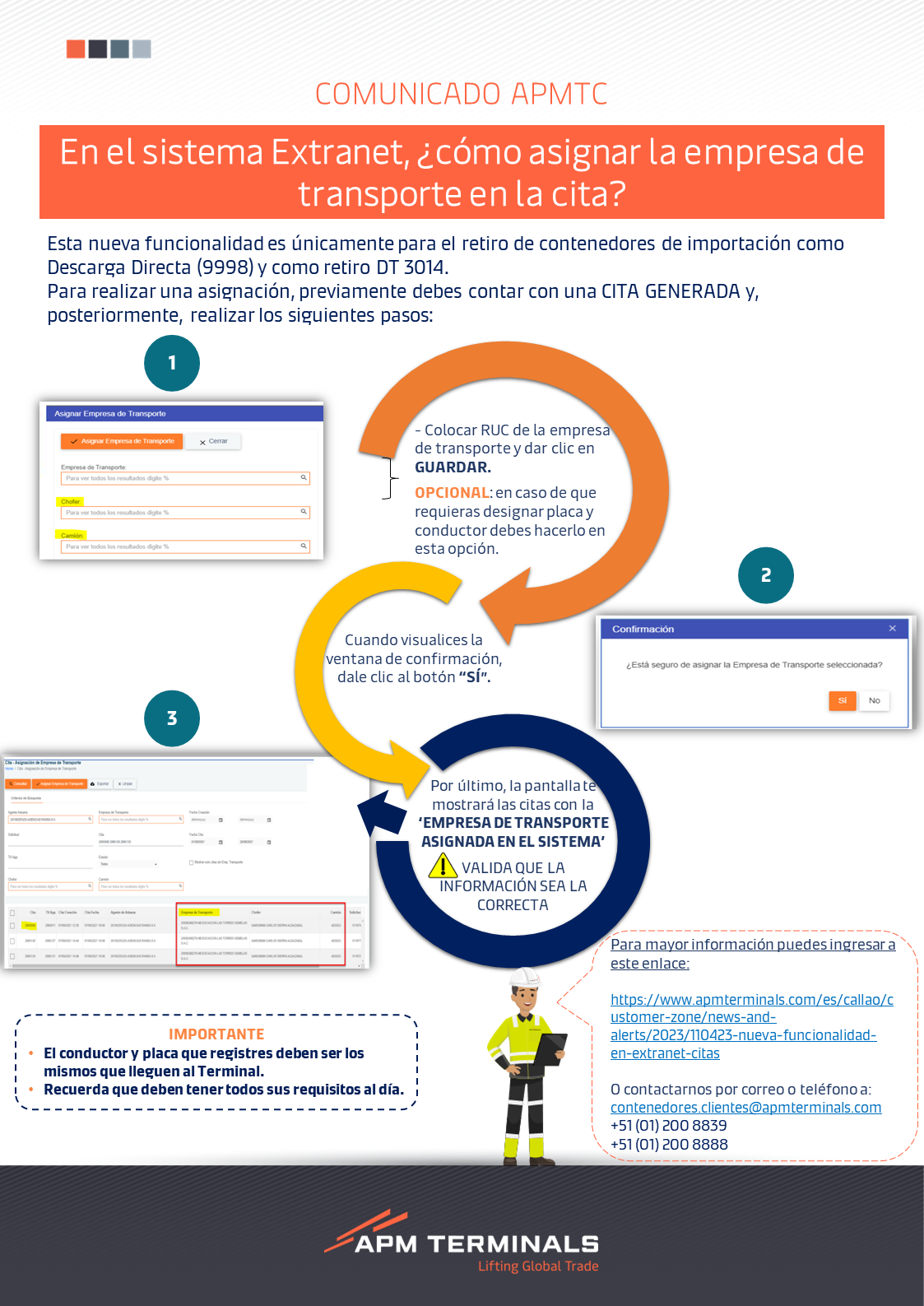 Proceso de Asignaci n de Empresa de Transporte a Citas APM Terminals