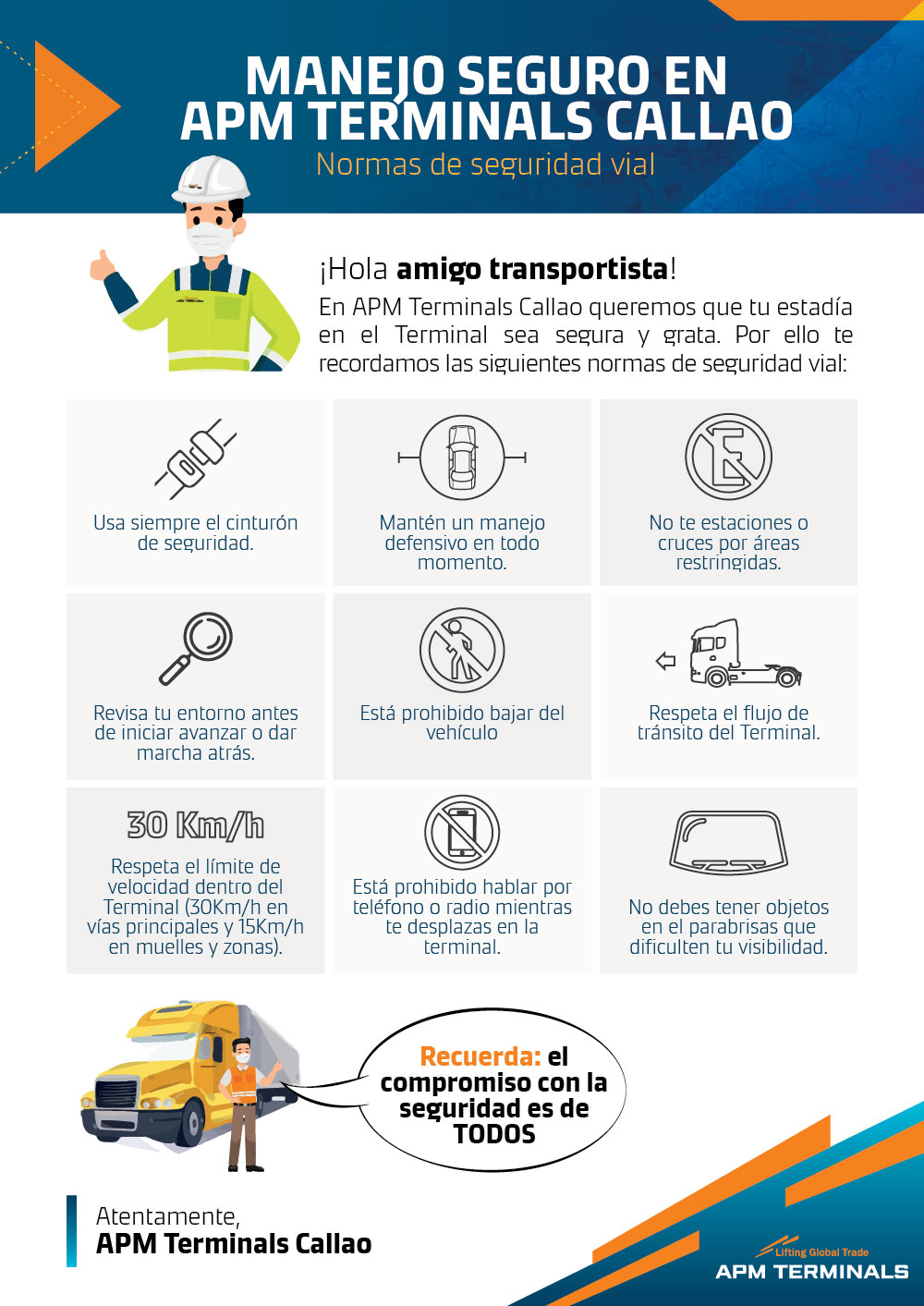 Manejo seguro en APM Terminals Callao Normas de seguridad vial