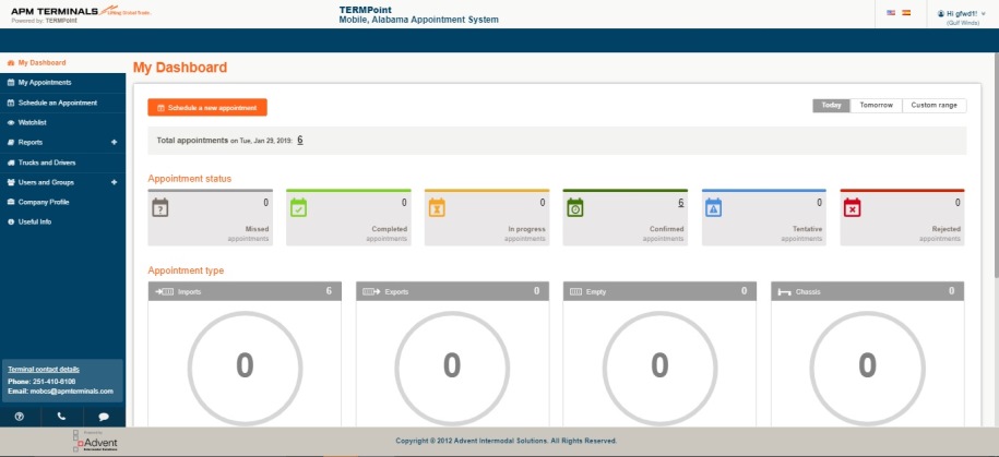 Truck Appointment System APM Terminals