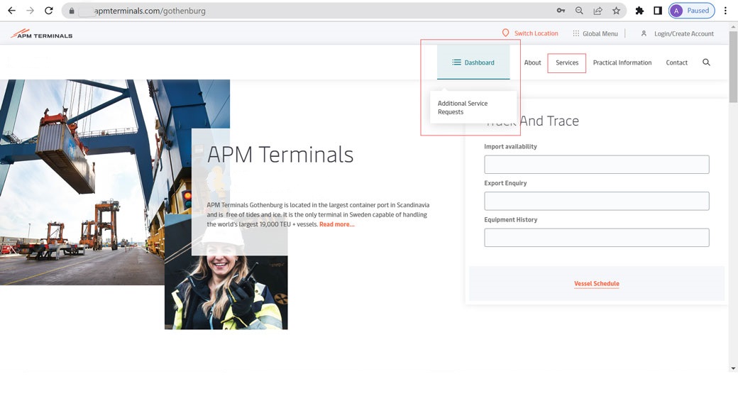 Additional Service Requests APM Terminals